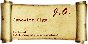 Janovitz Olga névjegykártya