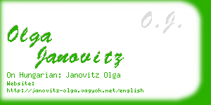 olga janovitz business card